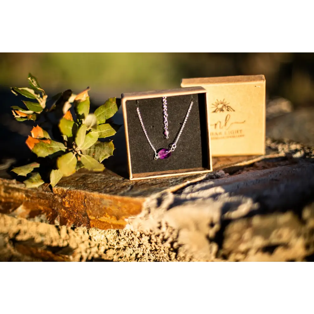 Collar Colgante Amatista en Plata de Ley 925 - Collar