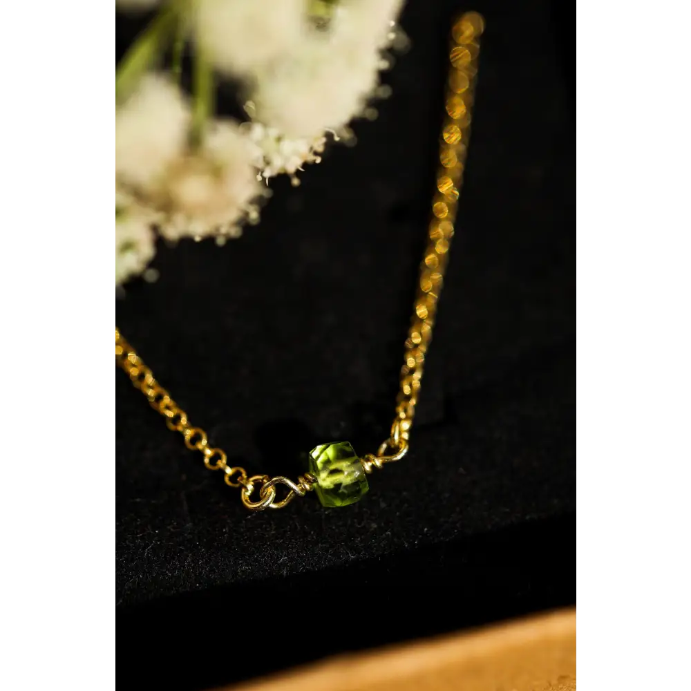 Collar Piedra Peridoto Chapado Oro 18kl - Collar