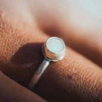 Anillo Piedra Luna plata - Escribe tu talla - Anillo