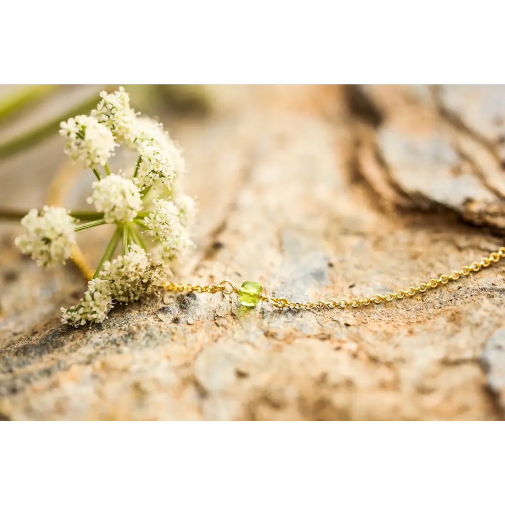 Collar Piedra Peridoto Chapado Oro 18kl - Collar