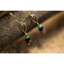 Pendientes gema colores Chapado Oro 18kl - Pendientes