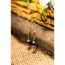 Pendientes gema colores Chapado Oro 18kl - Pendientes