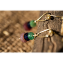 Pendientes gema colores Chapado Oro 18kl - Pendientes