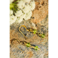 Pendientes Piedra Peridoto Chapado Oro 18kl - Pendientes