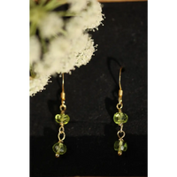 Pendientes Piedra Peridoto Chapado Oro 18kl - Pendientes