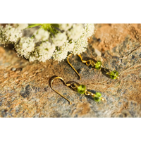 Pendientes Piedra Peridoto Chapado Oro 18kl - Pendientes